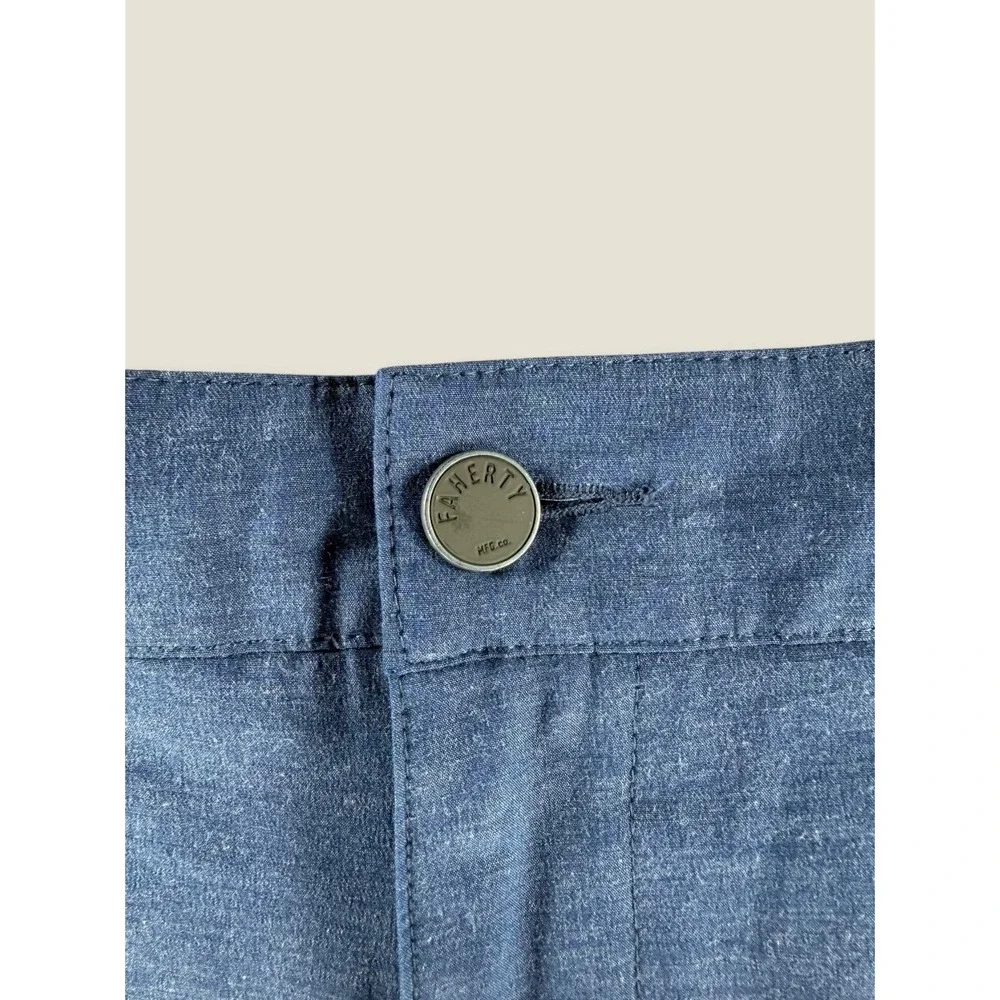 Faherty All Day Shorts Mens 36 Blue Hybrid Stretch Swim Chino MSC0012
